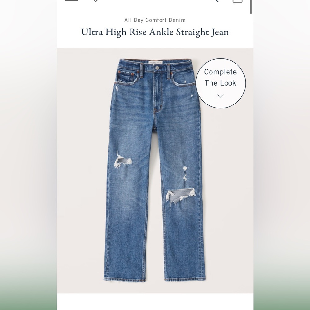 Abercrombie & fitch straight leg ankle Jean